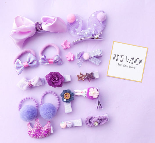 Lilac Dreams Hair Accessory Set – 16 pcs