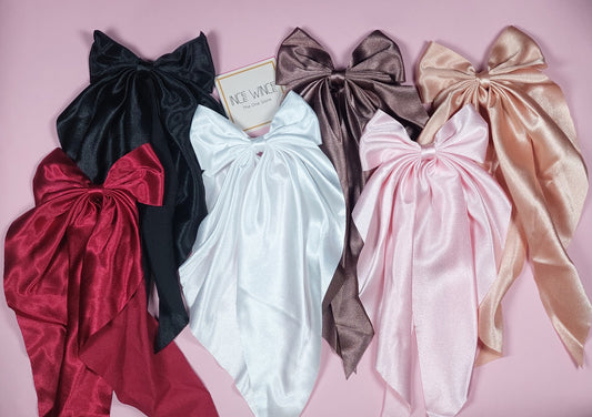 Luxe Silk Hanging Bow Clips