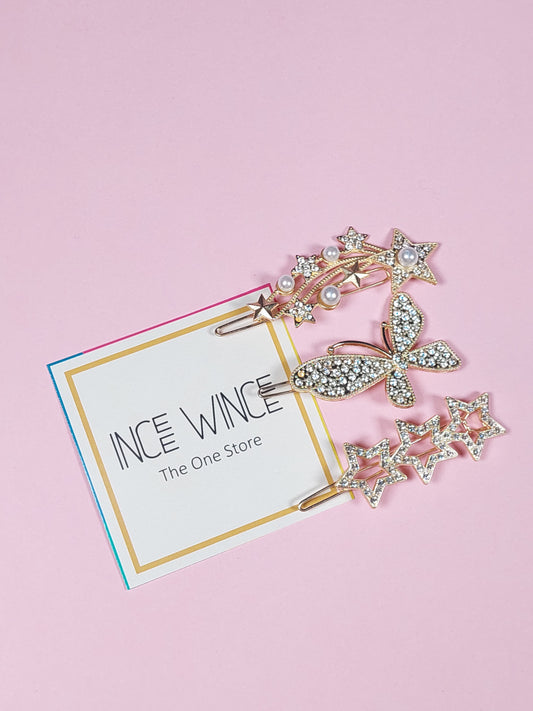 Starry Whimsy Hair Clips - 3 Pcs