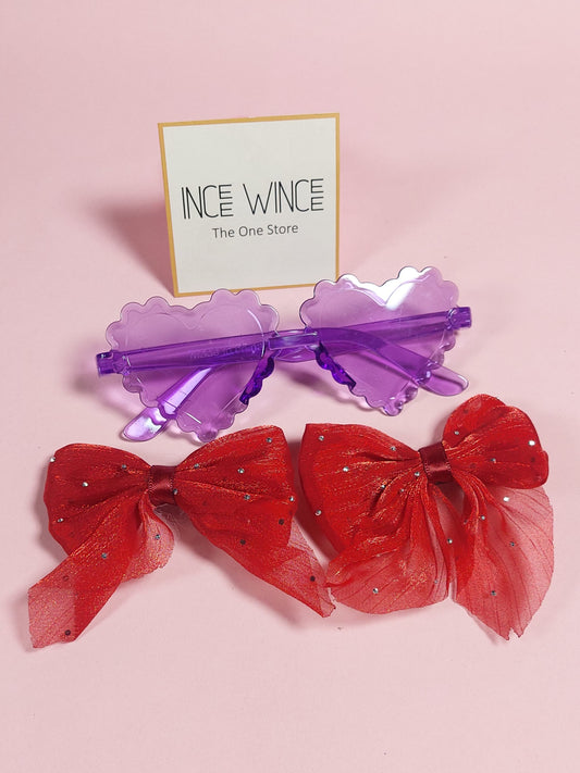 Purple Radiance Set – Heart Shades & Bow Clips