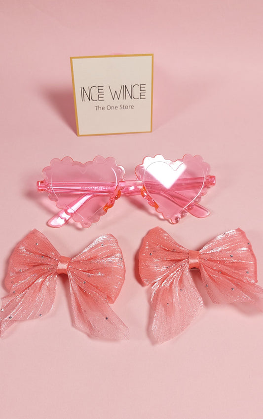 Pink Radiance Set – Heart Shades & Bow Clips