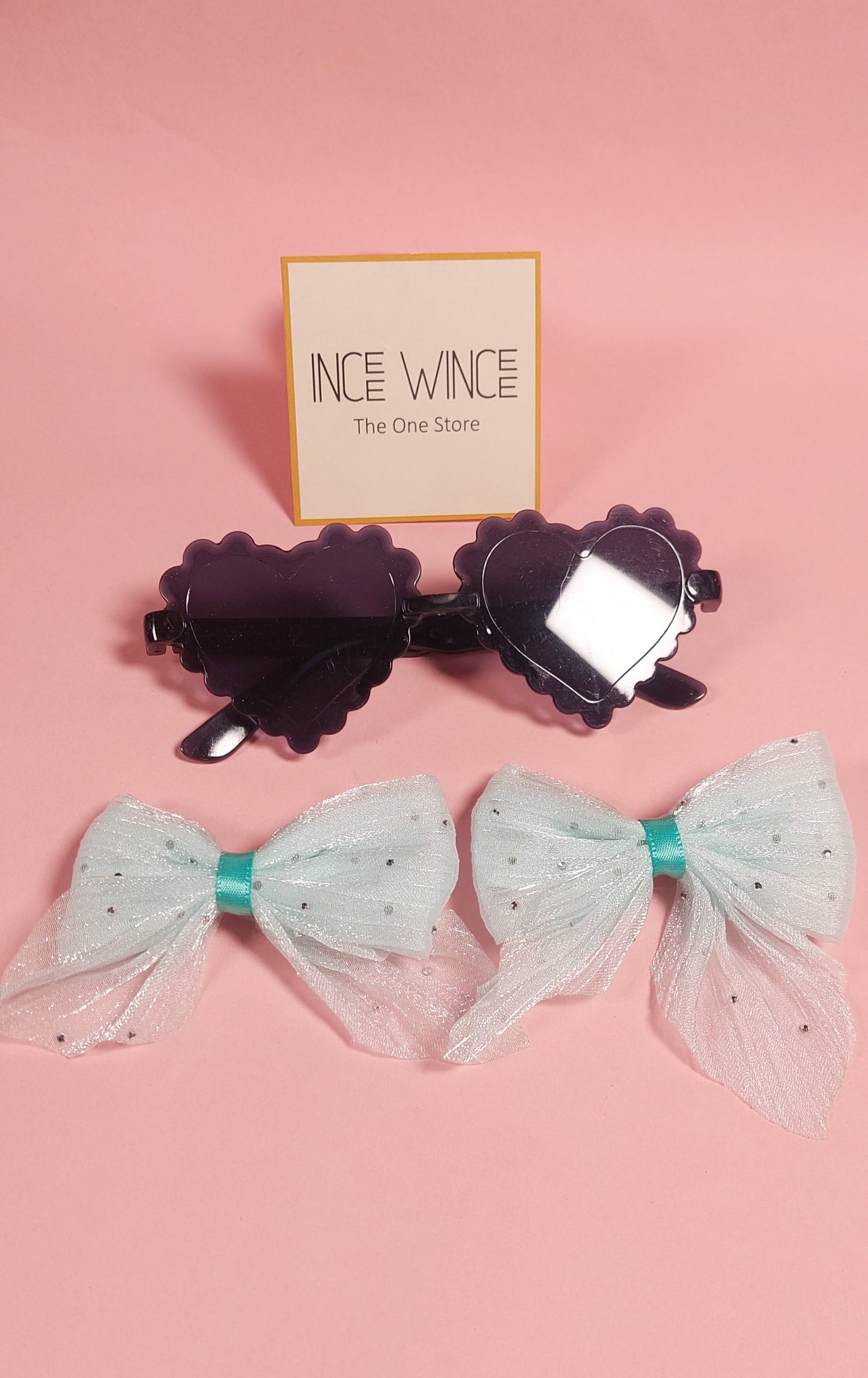 Black Radiance Set – Heart Shades & Bow Clips