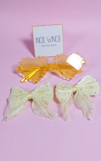 Yellow Radiance Set – Heart Shades & Bow Clips