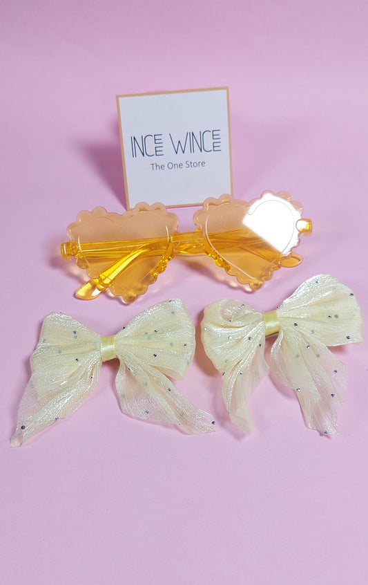 Yellow Radiance Set – Heart Shades & Bow Clips