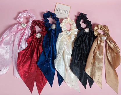 Crystal Drape Luxe Long Scrunchies