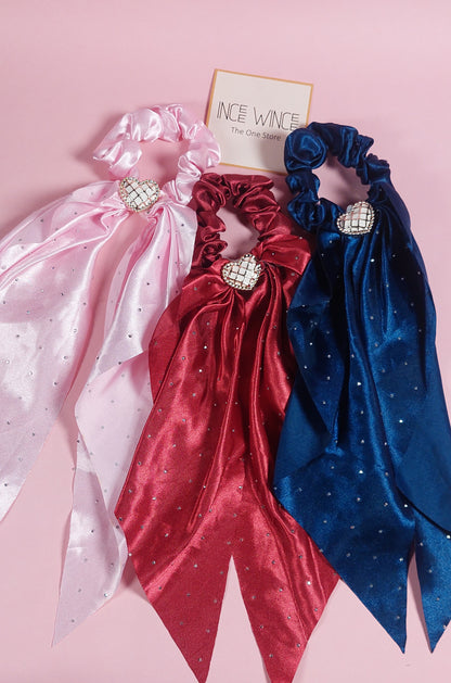 Crystal Drape Luxe Long Scrunchies
