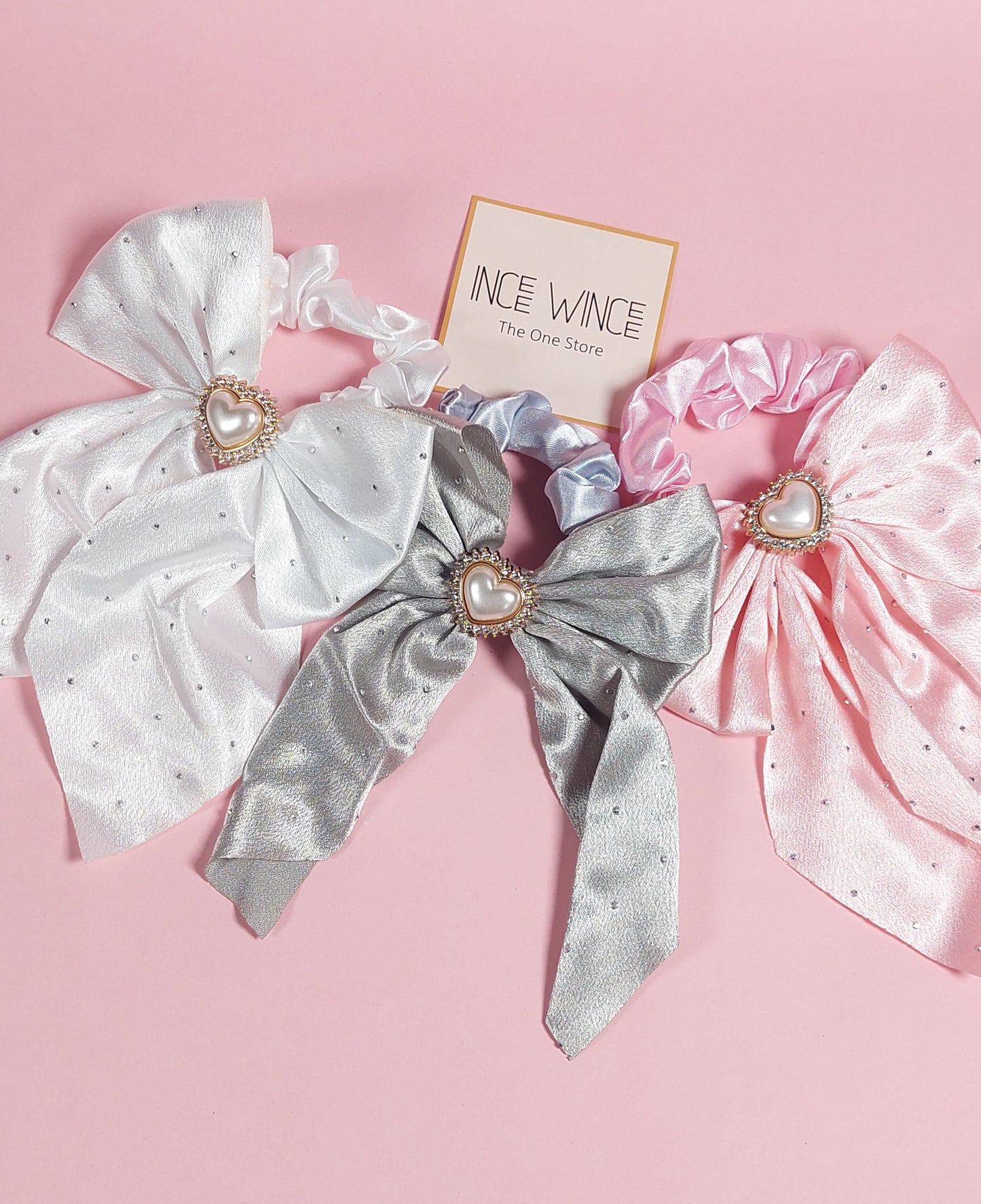 Royal Pearl Bow Scrunchies