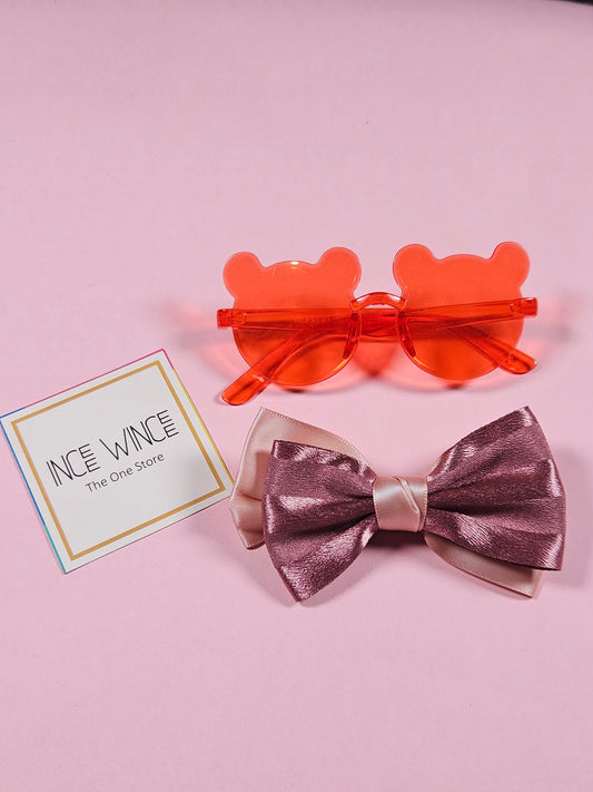 Cherry Bear Glam Set – Sunglasses & Bow Combo