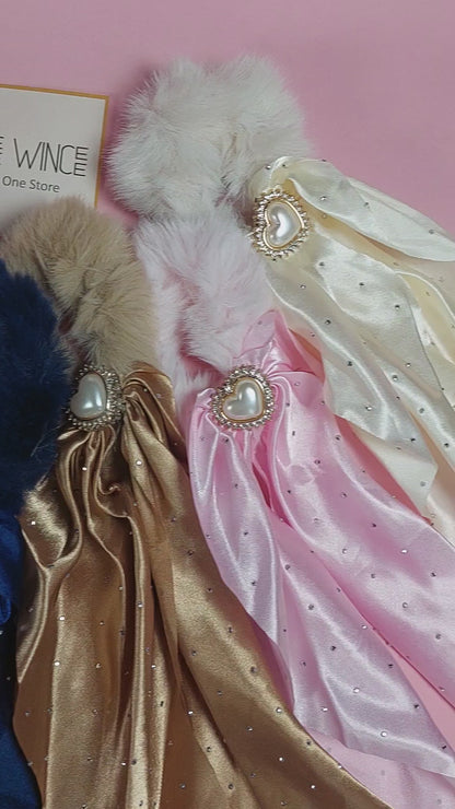 Luxe-Fur Charm Long Scrunchies