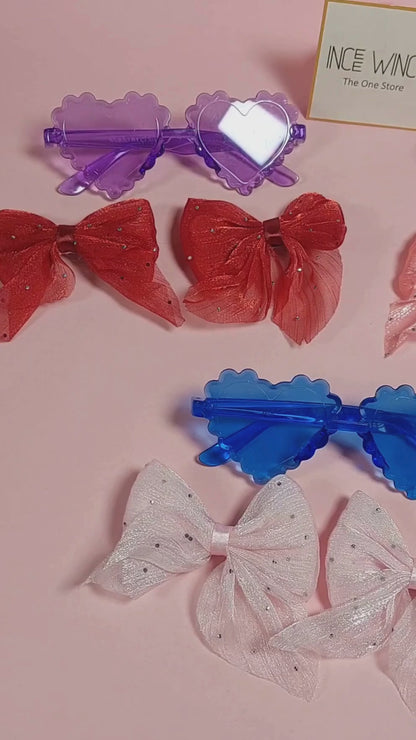 Blue Radiance Set – Heart Shades & Bow Clips