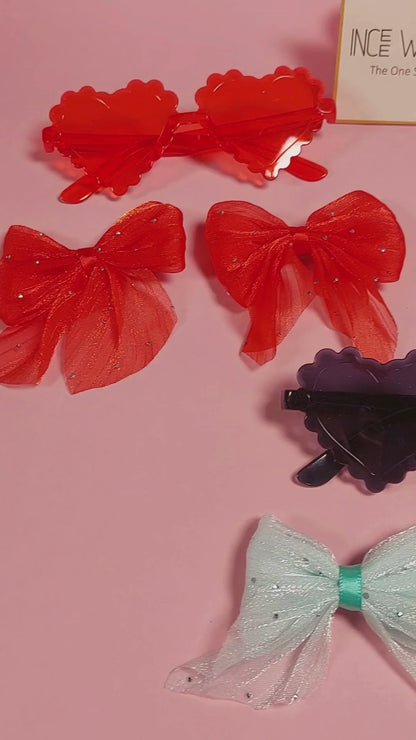 Black Radiance Set – Heart Shades & Bow Clips